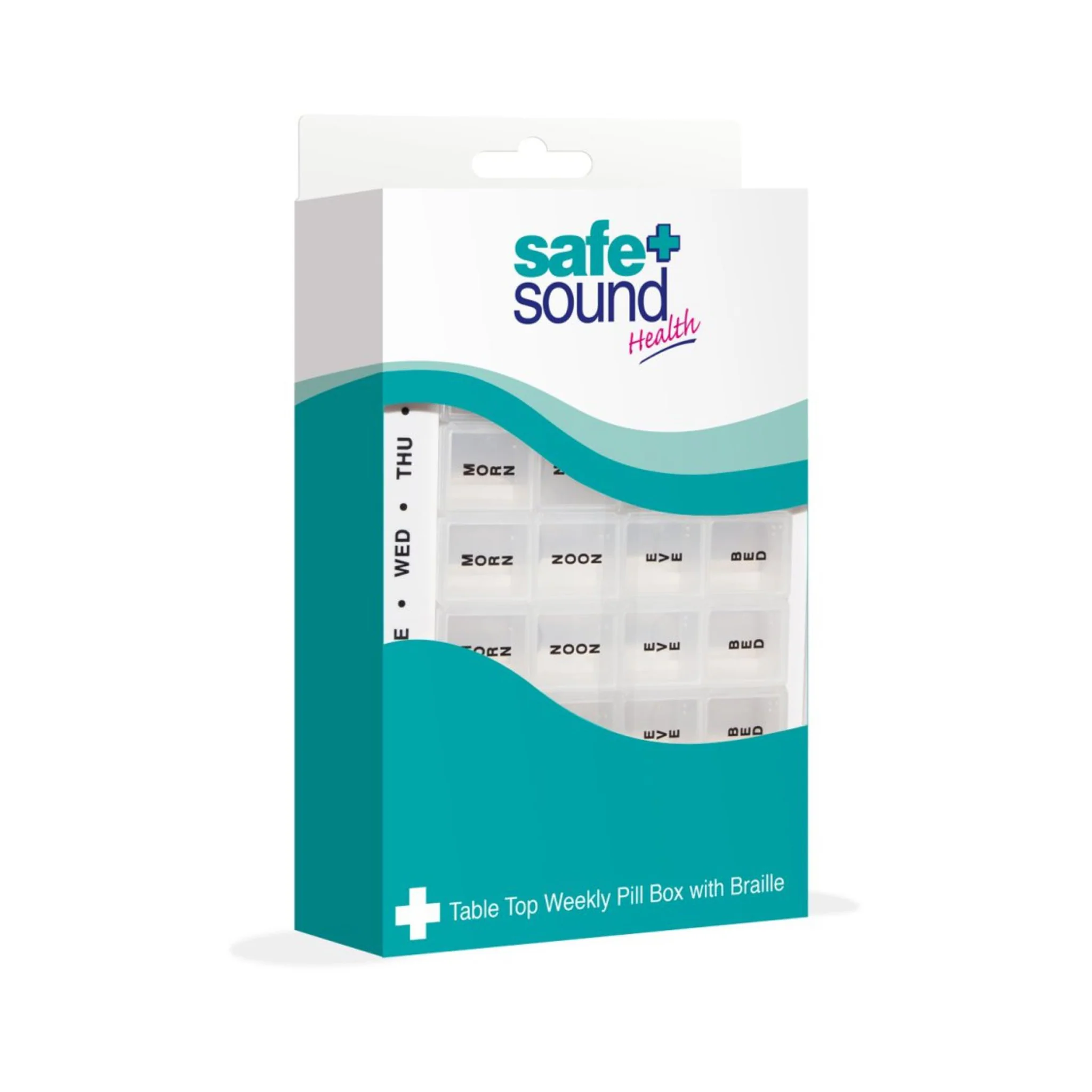 Large four times daily 7 day pillbox with braille - Image 4
